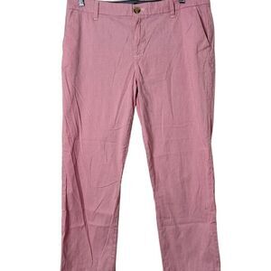 Tommy Hilfiger Women's Size 12 Pink Striped  Cropped Stretch Slim Ankle Pants